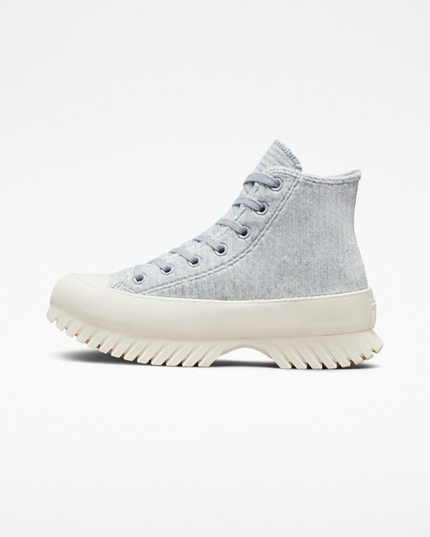 Women's Converse Chuck Taylor All Star Lugged 2.0 Velour High Top Shoes Blue | AU 389E4C